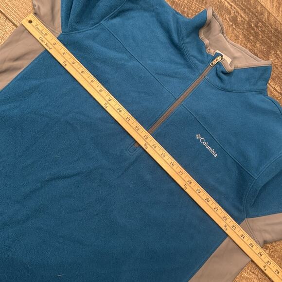 Columbia Men's Quarter Zip Fleece Pullover Teal Gray Size XXL - Picture 4 of 7